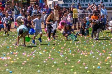 It was a lively race to pick up their share of the more than 30,000 eggs, 100,000 pieces of candy and the 300 "Golden Eggs" that could be exchanged for large stuffed bunnies. 