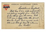 Postcard with pre-printed message for the military to send home