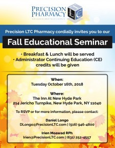 Precision LTC Pharmacy Seminar Flyer
