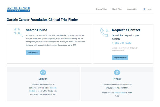 Carebox and Gastric Cancer Foundation (GCF) Announce the GCF Clinical Trial Finder