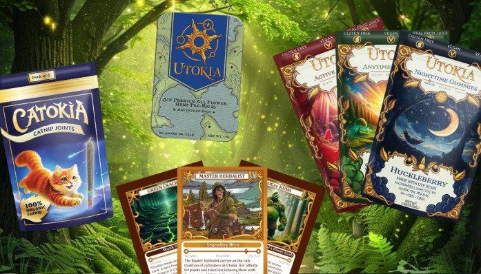 Utokia Herb Co Product Lineup and Collectible Trading Cards