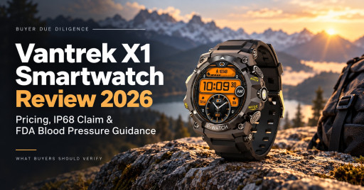 Vantrek X1 Smartwatch Reviews 2026: 15-21-Day Battery Claim, IP68 Questions & What to Verify Before Ordering