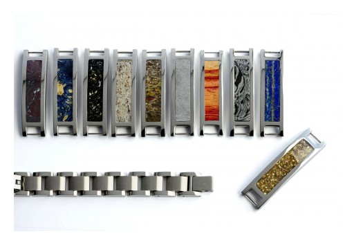 Interchangeable Bracelet with Unique Material Inlay Options