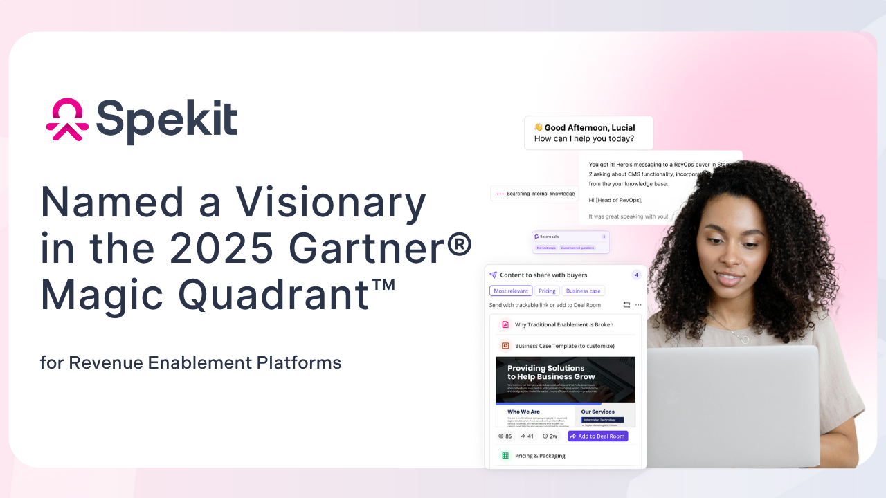 Spekit Named a Visionary in the 2025 Gartner® Magic Quadrant for Revenue Enablement Platforms