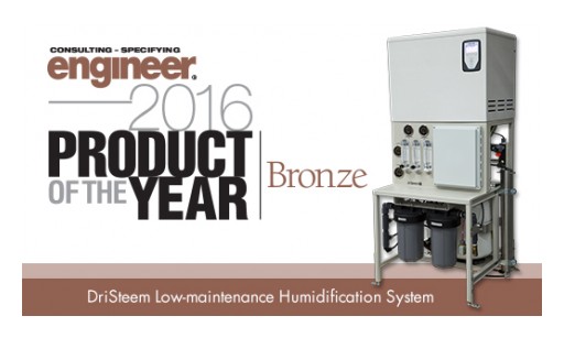 DriSteem's Low-Maintenance Humidification System Wins Consulting-Specifying Engineer 2016 Product of the Year Award
