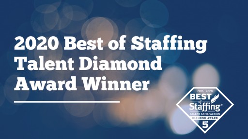 Sparks Group Wins ClearlyRated's 2020 Best of Staffing Talent Diamond Award