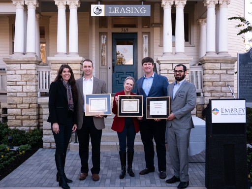 Embrey Partners Honored by the Texas Historical Commission and Historic Fort Worth for Its Renovation of Historic Garvey-Viehl-Kelley House