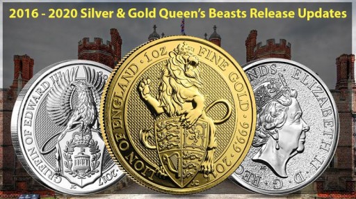 2016-2020 Silver & Gold Queen's Beasts Release Updates