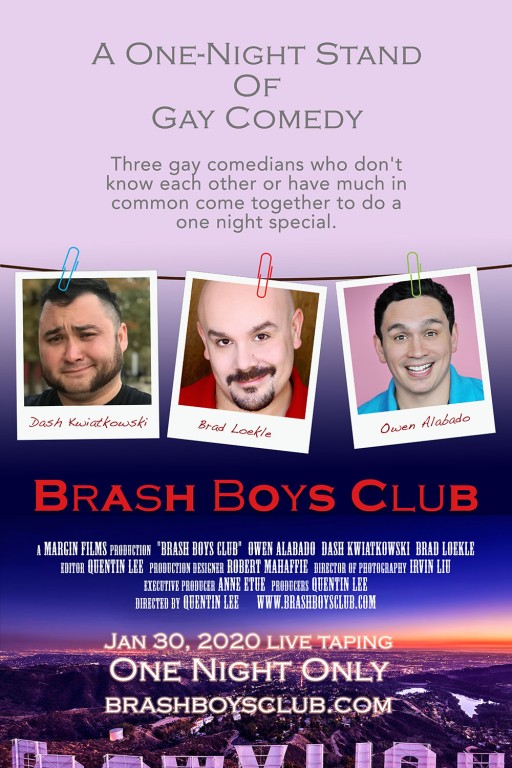 Margin Films Presents 'Brash Boys Club,' a One Night Stand of Gay Stand-Up Comedy