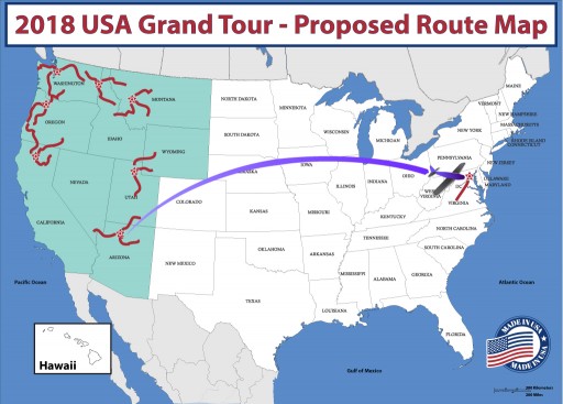 Twenty-Two Day USA Grand Tour Bicycle Race Set for Autumn of 2018