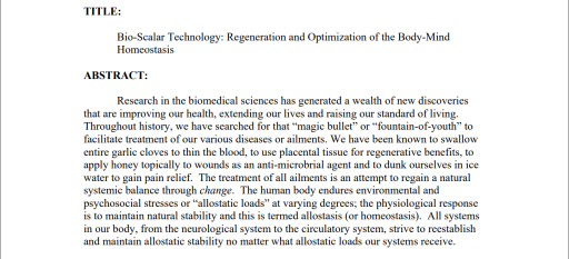 Bio-Scalar Energy Fields Show Measurable Regenerative Effects - A New Frontier for Cellular Healing and Longevity