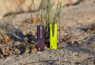 Closed Flex Companion Frame in two colors, neon green and purple