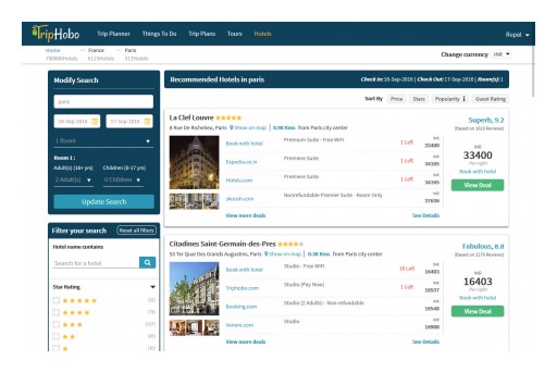 TripHobo Integrates Hotel Meta Search-  Facilitates Booking and Trip Planning