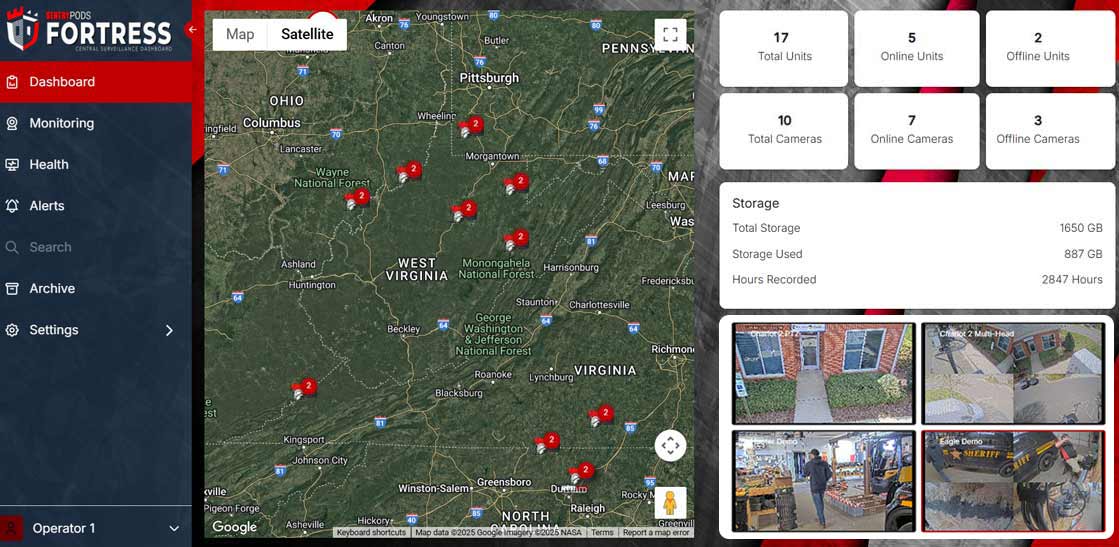 SentryPODS' Fortress Video Surveillance Monitoring Software