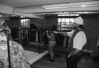 Mason Newman and team get ready for a photo shoot for its luxe apparel line