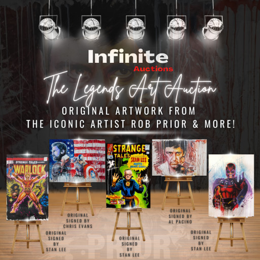 Medical Care Technologies' Infinite Auctions to Offer Original Art by Iconic Artist Rob Prior Signed by Stan Lee, Chris Evans, Al Pacino & More