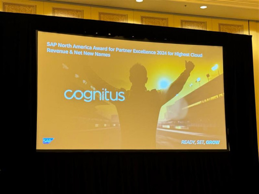 Cognitus Receives SAP® North America Partner Excellence Award 2024 for Highest Cloud Revenue and Net New Names