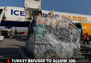Turkey refused to allow 100 tons of humanitarian Aid to Armenia.