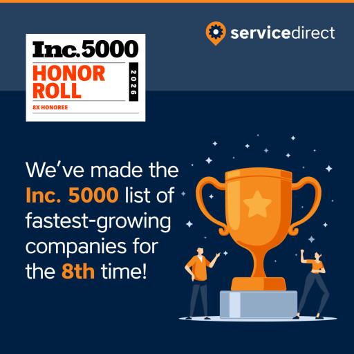 Service Direct Named to the Prestigious Inc. 5000 List of America's Fastest-Growing Companies for the 8th Time