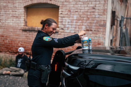 An Officer Using Defense Cleanse