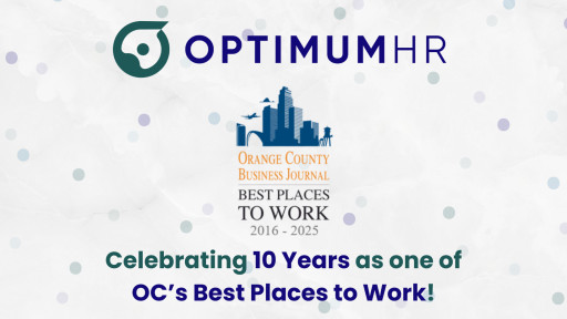 Optimum HR Named an "OC Best Place to Work" for 10th Consecutive Year