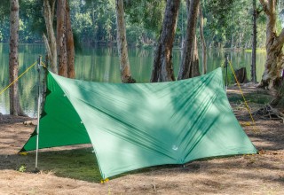The Apex Camping Shelter in Tarp Camping Mode by GO Outfitters