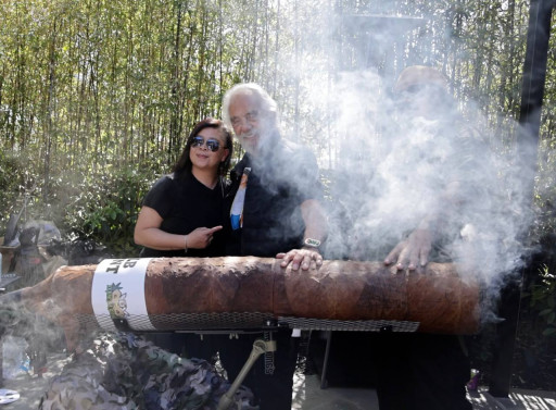 Tommy Chong Lights World-Record 23-Pound Blunt 'Up in Smoke' in Bel Air, California