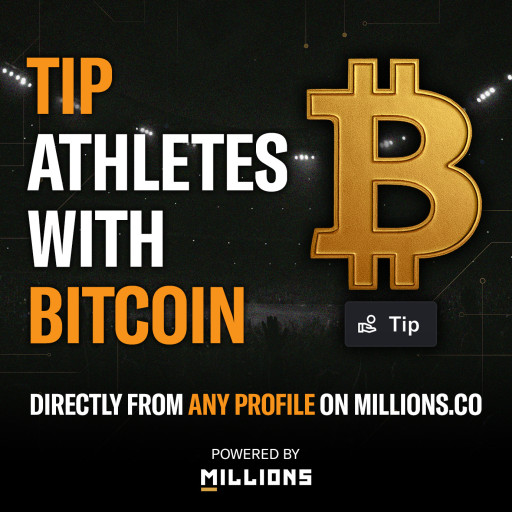 MILLIONS.co Launches Bitcoin & USD Tipping for All Eligible Athletes and Sports Content Creators
