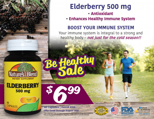 National Vitamin Company Announces That Elderberry 500mg is Now Available as One of Nature's Blend's Most Recent Formulated Products