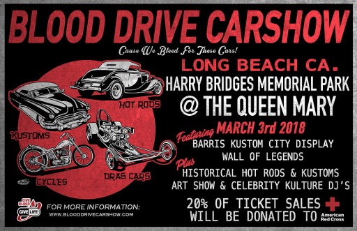 Inaugural Blood Drive Car Show Comes to Long Beach March 3rd