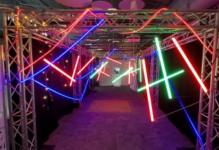 An Event Entrance 'Maze of Light' Puts Guests Into a 'Mission Possible' Themed Event