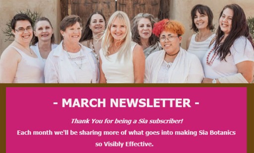 Thank You for being a Sia subscriber! Each month we'll be sharing more of what goes into making Sia Botanics so Visibly Effective.
