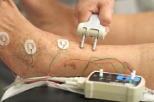 Physical Therapist performing nerve conduction test
