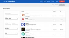 Coins.Live ICOs Homepage