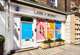 Lark & Berry shop front moments before opening 