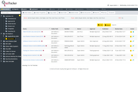 isoTracker Document Control