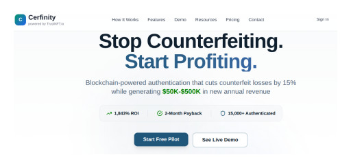 Cerfinity.com Launches Revolutionary NFT-Powered Product Authentication Platform