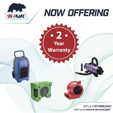 B-Air Two-Year Warranty on Pet and Animal Products and Water Damage Restoration Products
