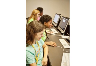 Girls at computers
