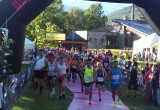 The starting line of the Mount Zerbion Alpemarathon 