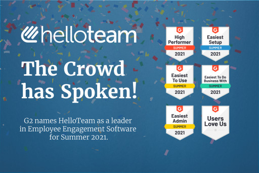 HelloTeam Named Top Employee Engagement Platform by G2
