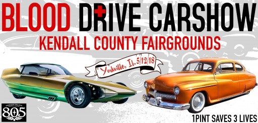 Blood Drive Carshow Comes to Yorkville, IL, Kendall County Fairgrounds May 12