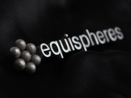 Equispheres logo - 3D printed in aluminum with additive manufacturing