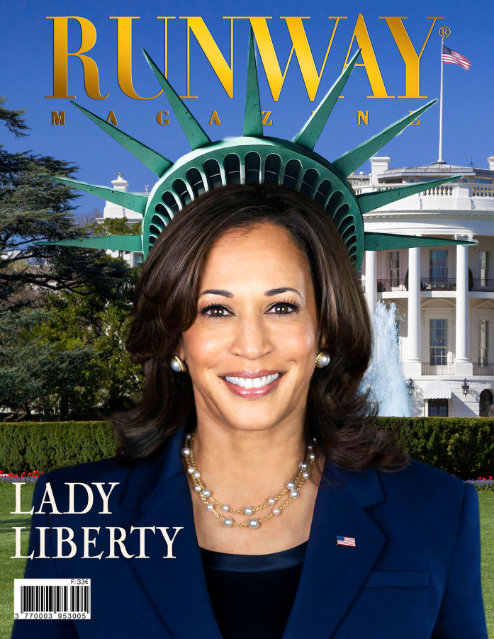 Runway Magazine cover story - Kamala Harris New Lady Liberty