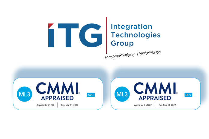 ITG appraised for CMMI DEV, CMMI SVC