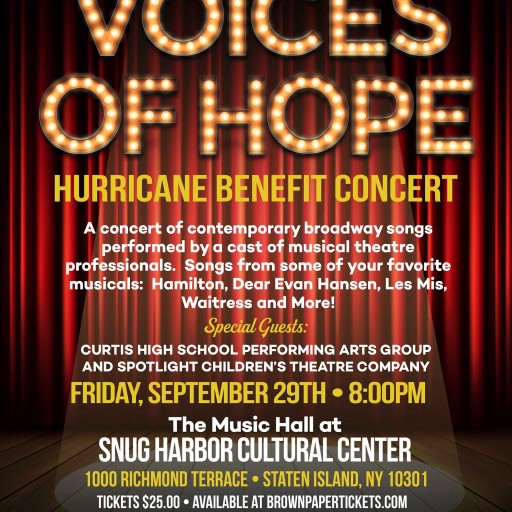 Spotlight Theatre, in Association With Snug Harbor Cultural Center Presents "Voices of Hope: A Hurricane Benefit Concert"