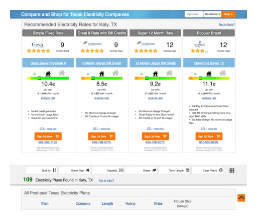 Texas Electricity Ratings Launches Texas Electricity Rate Analyzer