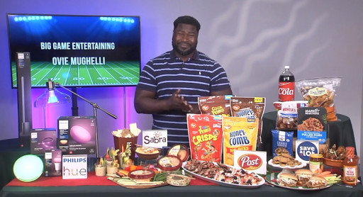 Ovie Mughelli Share Big Game Party Fun with Tips on TV
