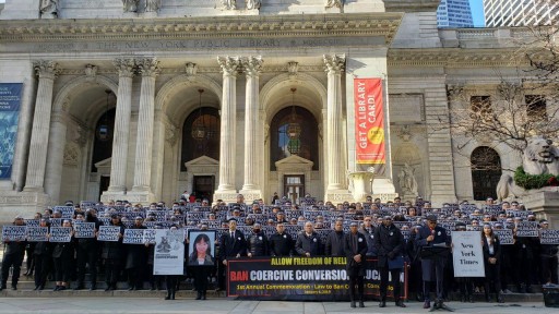 Activists Mobilize in Midtown Manhattan to Ban Coercive Conversion