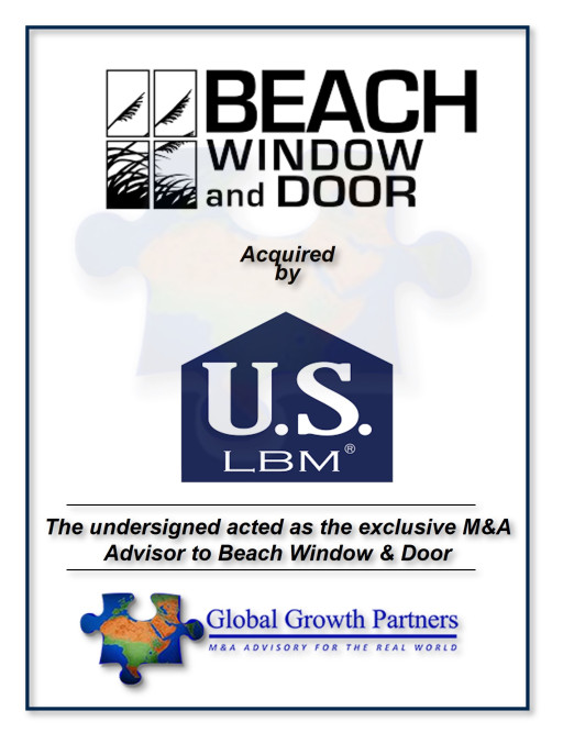 Global Growth Partners Acts as Exclusive Advisor to Beach Window & Door